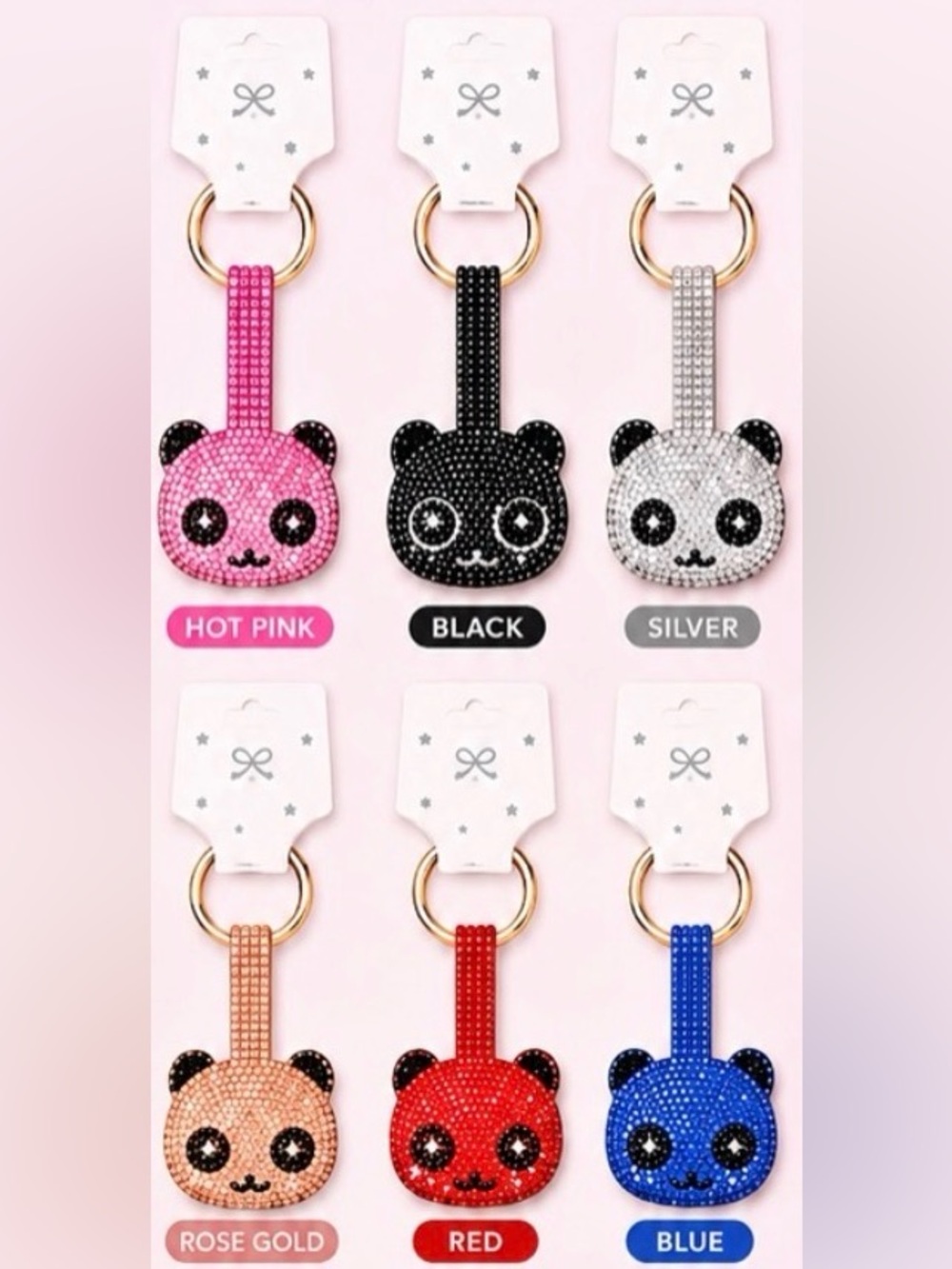 Kawaii Sparkling Panda Bag Charm - Picture 2 of 2